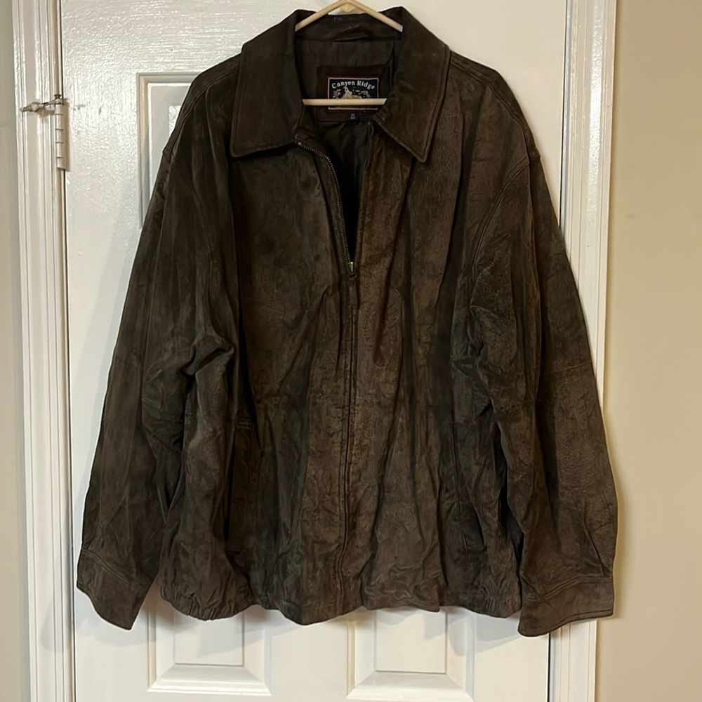 Brown leather jacket